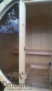 Outdoor barrel sauna mini small 2 4 persons 2