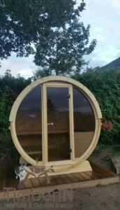 Outdoor barrel sauna mini small 2 4 persons 3