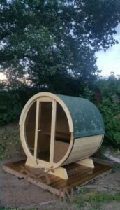Outdoor barrel sauna mini small 2 4 persons 4