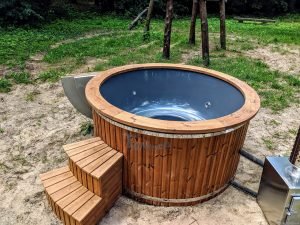 Fiberglass outdoor hot tub with external heater 19
