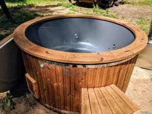 Fiberglass outdoor hot tub with external heater 31