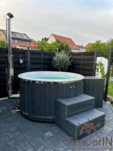 Hottub jacuzzi WPC – Thermohout met SMART pellets houtgestookte kachel 1 5