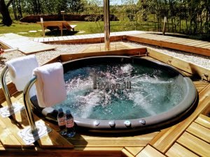 Wellness Hot Tub With External Wood Burner Sunken Model (1)