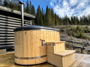 Wooden fiberglass ofuro hot tub for two 4 scaled