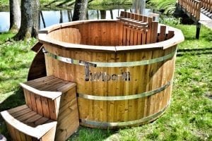 Wooden hot tub thermowood deluxe spa model 22