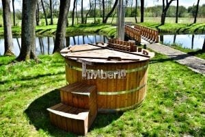 Wooden hot tub thermowood deluxe spa model 28