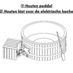 1 Houten peddel 2 Houten kist voor de elektrische kachel Hottub elektrisch