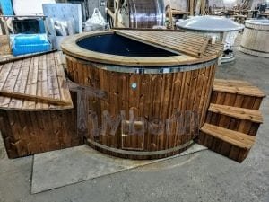Electricity Heated Fiberglass Hot Tub With Thermowood Decoration 7