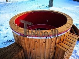 Electricity Heated Fiberglass Hot Tub With Thermowood Decoration (19)