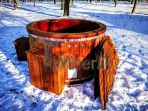 Electricity Heated Fiberglass Hot Tub With Thermowood Decoration (24)