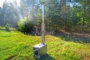 Wood fired hot tub squared heater with glass 7