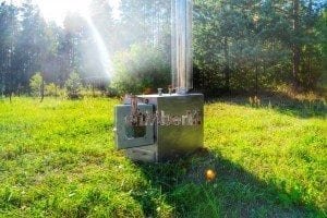 Wood fired hot tub squared heater with glass 8