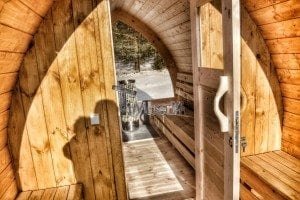 Outdoor sauna igloo design with full wall window for sale 25