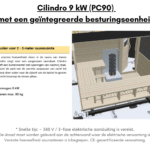 Cilindro 9 kW PC90 met een geintegreerde besturingseenheid al inbegrepen voor een rechthoekige sauna