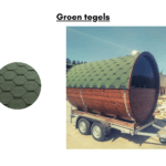 Groen tegels voor barrelsauna