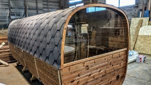 Rectangular barrel wooden outdoor sauna 8 1