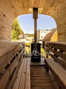Rectangular wooden outdoor sauna 17 1