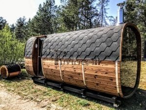 Rectangular wooden outdoor sauna 3 1