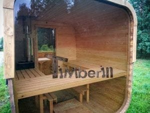 Rectangular wooden outdoor sauna 38