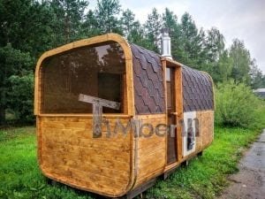 Rectangular wooden outdoor sauna 5