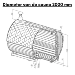 Sauna diameter 2000 mm voor barrelsauna