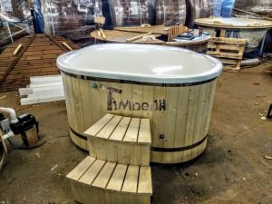Oval hot tub for 2 persons with fiberglass liner 1