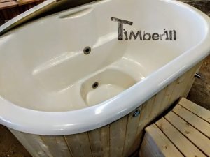 Oval hot tub for 2 persons with fiberglass liner 13