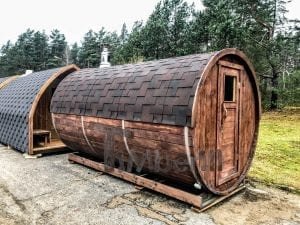 Barrel outdoor sauna 1
