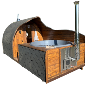 2 in 1 iglo sauna met glasvezelhottub (1)
