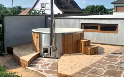 Waarom zie je bruine vloeistof onder de houtgestookte hottubkachel?